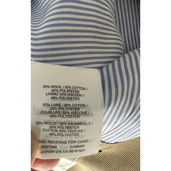 J.Crew Skirt Womens 2T Beige Wool Pencil Lined Back Zip Career - Picture 5 of 5